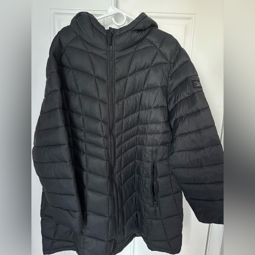 Reebok black puffer parka coat 3X